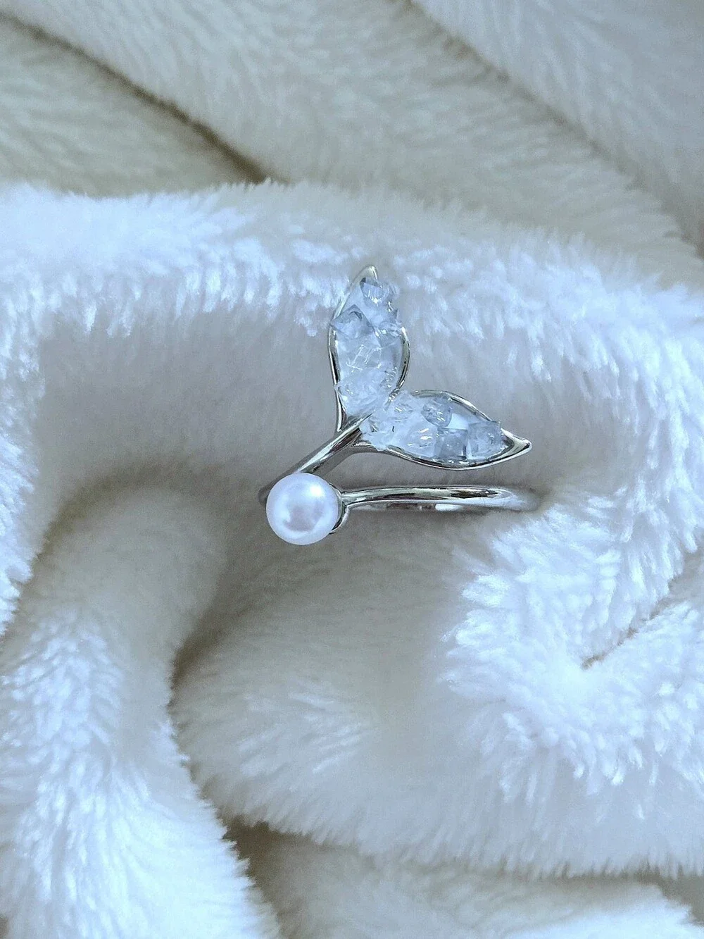 La Meno Fluke (Whale's🐋 Tail) and Freshwater Pearl Bypass Ring💍 - NIB - Picture 14 of 16